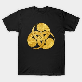 Tadpole Mon Japanese samurai clan in faux gold T-Shirt